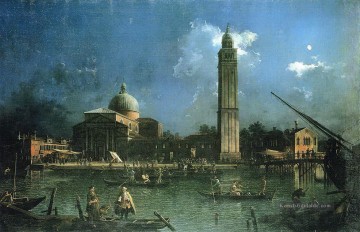  eier - Nacht Feier vor der Kirche von San Pietro di Castello Canaletto Venedig